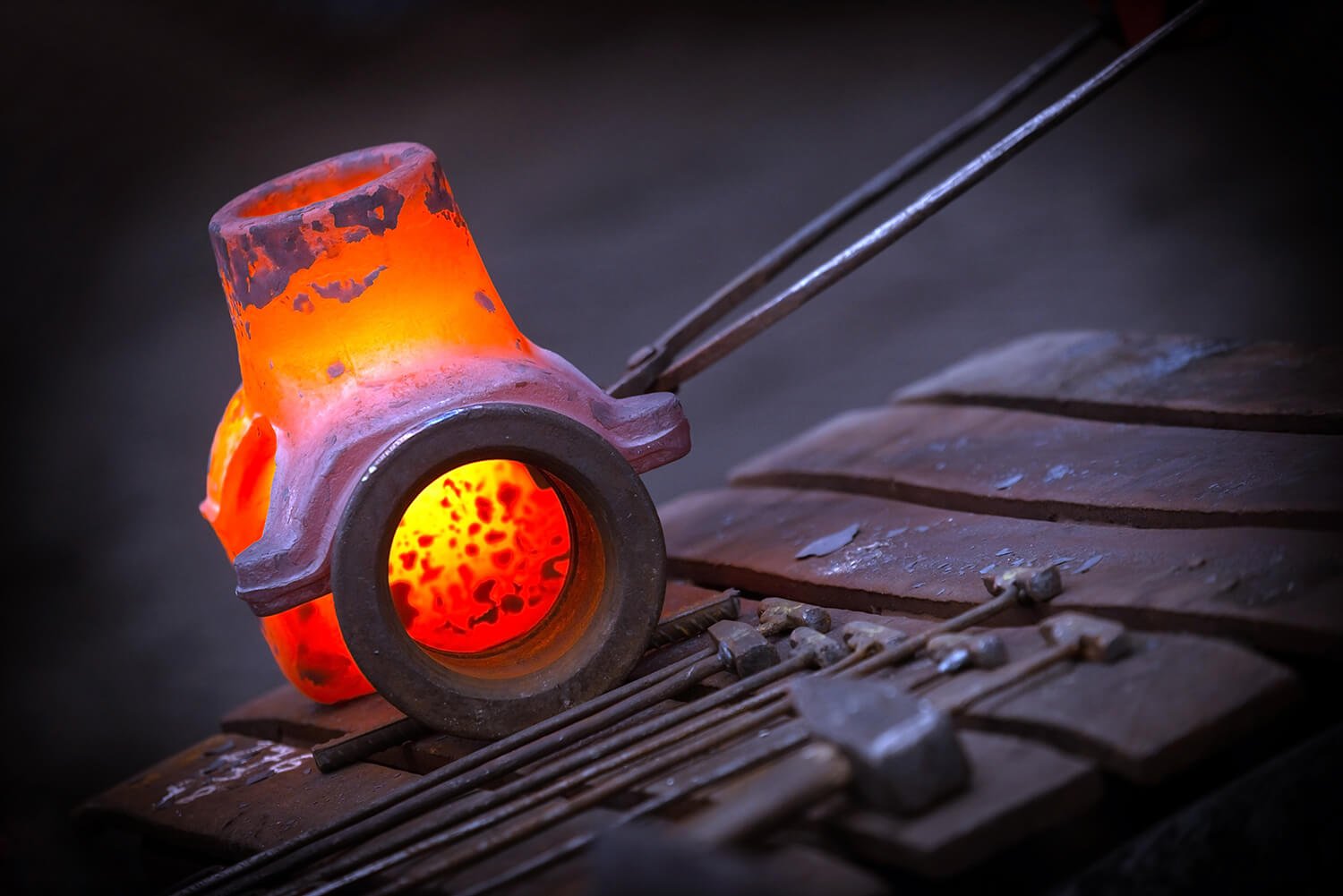 Open die forging header image with heavy forged components