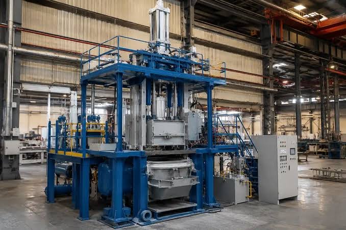 Low pressure die casting machine and aluminium parts
